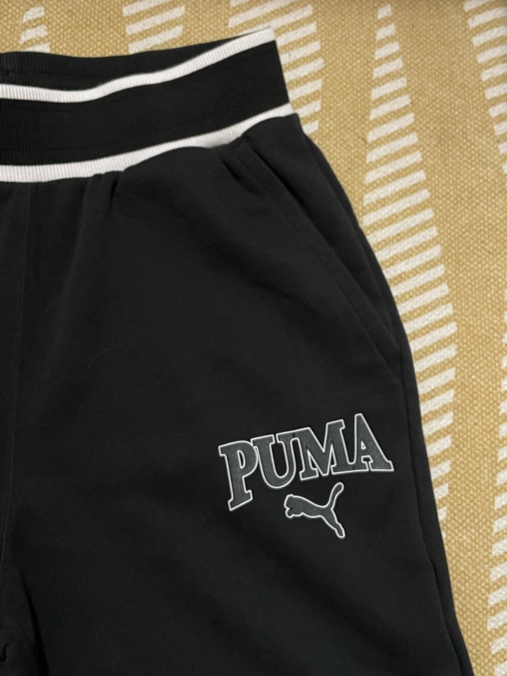 Puma Black Athletic Shorts with Contrast Stripe Waistband – Small EUC - Picture 7 of 14